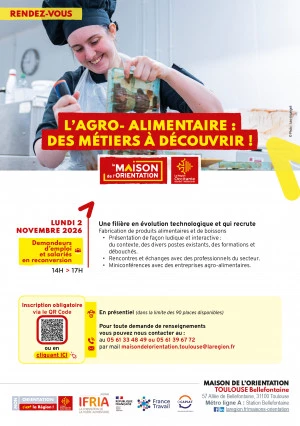 Affiche L'AGRO-ALIMENTAIRE : DES MÉTIERS À DÉCOUVRIR !