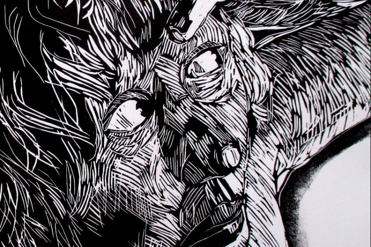 PORTRAITS série - Xylogravure en mdf / JP encre sur papier Wenzhou.