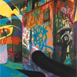 Bilbao II - Peinture Technique : mixte, pinceau, aérographe, - Photo Henri Espié 