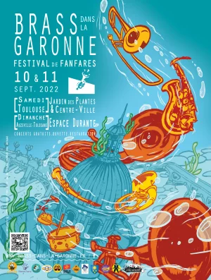 Affiche Brass Dans La Garonne 2022 - Festival de fanfares