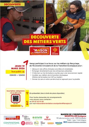 Affiche Découverte des métiers verts