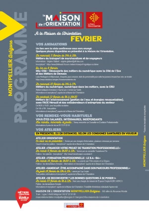 Affiche En février à la Maison de l'Orientation de Montpellier