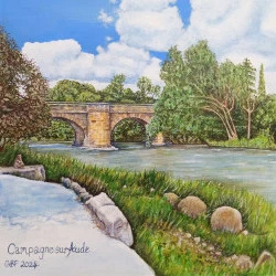Campagne sur Aude - Acryliques sur toile