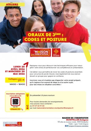 Affiche Oraux de 3ème / Code et postures