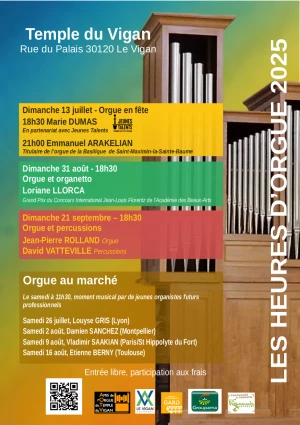Affiche Les heures d'orgue du Vigan