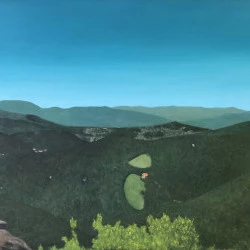 Le Vigan depuis col des Mourèzes - 92x65 Huile, toile lin