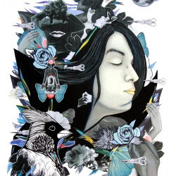 Vie Nouvelle - Technique mixte / contrecollé, 70 x 50 cm, 2023 - © Sébastien Masse 