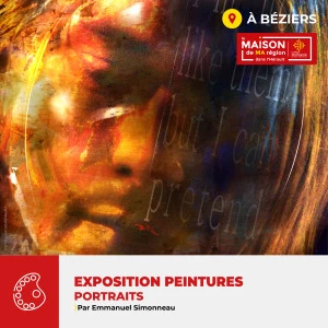 Affiche Exposition "PORTRAITS" par Emmanuel SIMONNEAU