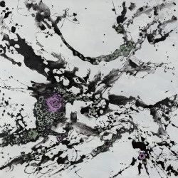 Le jardin du peintre XLV - Acrylique sur toile. 100 x 100 cm. 2018 - odile cariteau 