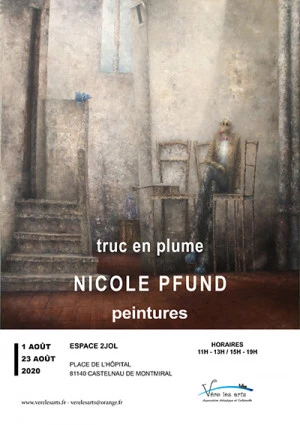 Affiche Truc en plume, peintures de Nicole PFUND, Castelnau de Montmiral (Tarn)