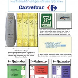 Graphisme et mise en page - Logo carrefour, Sigle, Oeuvres croisées d'Aragon et Elsa Triolet, Sigle Erato, Mise en page avec tétière de la Quinzaine littéraire - Philippe Daniel 