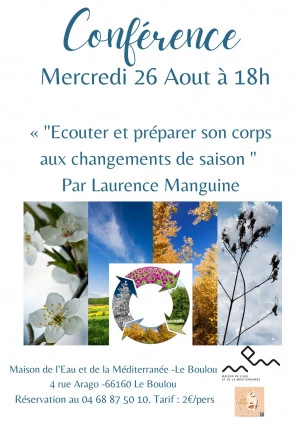 Affiche Conférence écouter et préparer son corps aux changements de saison