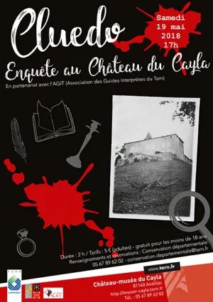 Affiche Soirée Cluedo au Château-musée du Cayla