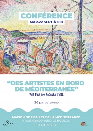 Affiche Conférence : Des artistes en bord de Méditerranée
