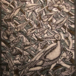 Bestiaire - Techniques mixtes sur toile, 100x70 - 900€ 