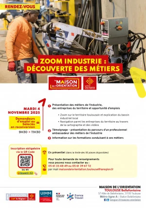 Affiche Zoom industrie : Découverte des métiers