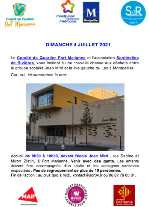 Affiche Chasse au déchets à l'école Joan Miró à Montpellier