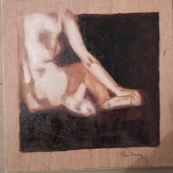 metamorphose jaune et noire - huile sur bois, 30/120 cm, 2019