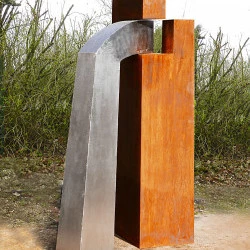 clé d'arc 4 - acier inoxydable - acier corten h 1,52 - jean suzanne 