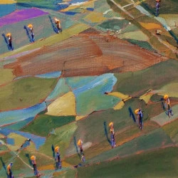 personnages dans un paysage abstrait - acrylique /huile sur toile 2019