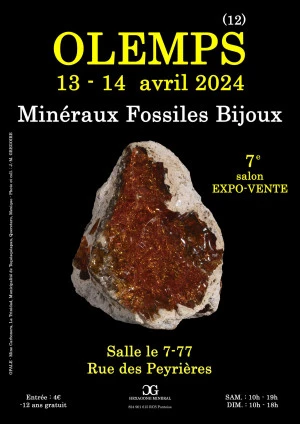 Affiche 7e SALON MINERAUX FOSSILES BIJOUX de OLEMPS (Aveyron)