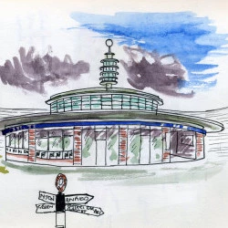 Tube Station, Londres - encre et aquarelle