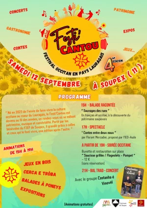 Affiche Festi'Cantou, festival Occitan en Pays Lauragais