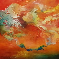 Sans titre - huile sur bois - 100x100