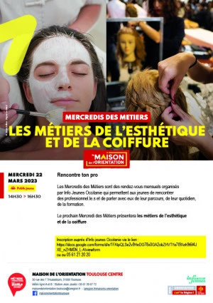 Affiche Les métiers de l'esthétique et de la coiffure