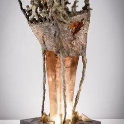 Naufragés - Bronze et résine - 72 x 35 x 35 cm - 3.3 kg - Artiste sculpteure Anne de Crécy - Salinelles - Gérald KAPSKI - Art & Studio 