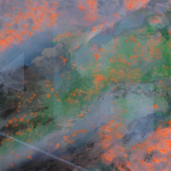 Aller vite 2 - acrylique et huile sur toile, 100x100 cm, 2013 - Gaëlle Dubois 