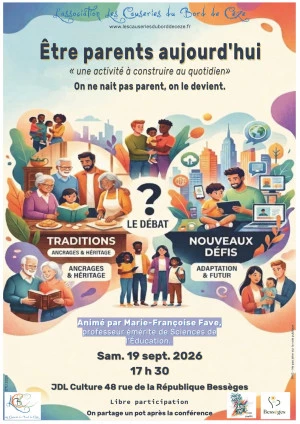 Affiche Être parents aujourd'hui « Une activité à construire au quotidien »