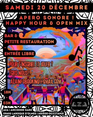 Affiche Apéro Sonore | Scène Ouverte Électronique - Dj sets & Happy Hour