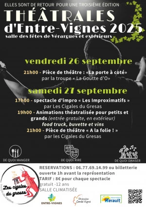 Affiche Festival les Théâtrales d'Entre-Vignes