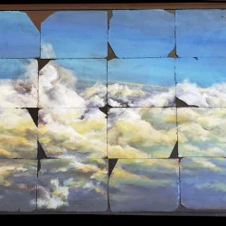 CIEL - Ardoises sur panneau de bois-acrylique-0.90mx1.23m