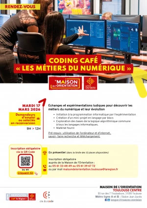 Affiche Coding café "Les métiers numérique"