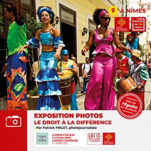 Affiche Exposition "Le droit à la différence" par Patrick FRILET, photojournaliste engagé