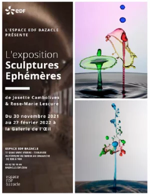 Affiche "Sculptures éphémères" de Josette CAMBOLIVES & Rose-Marie LESCURE 