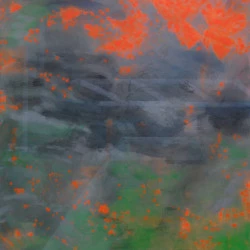 Aller vite 1 - acrylique et huile sur toile, 100x100 cm, 2013 - Gaëlle Dubois 