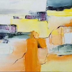 Heliostate - huile sur toile au couteau, 40x80, 2014