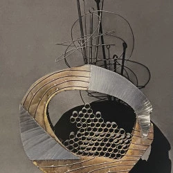 Les météores I - Metal, 262 × 126,5 × 66 cm - François Sergio 