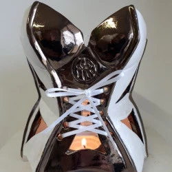 MYR_Photophore - Faïence émaillée et patinée - Myr Sculptures 