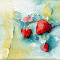 Fraises - aquarelle