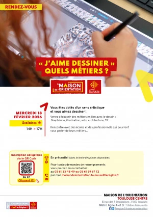 Affiche "J'aime dessiner" Quels métiers ? (Public scolaire)