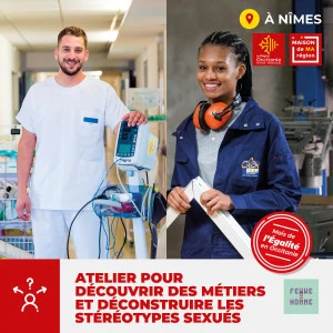 Affiche Atelier pour découvrir des métiers et déconstruire les stéréotypes sexués