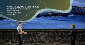 Affiche Théâtre "Article 353 du Code Pénal" de Tanguy Viel - Compagnie à L'Envi - Compagnie Les choses de la vie - Emmanuel Noblet