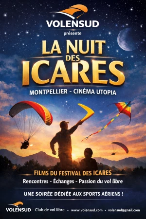 Affiche Projection de films autour du vol libre "Nuit des Icares"