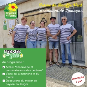 Affiche Quinzaine des produits Bio et Régionaux - Ferme en Fête à la Ferme de Bouffe-Vent à Beaumont de Lomagne (82)