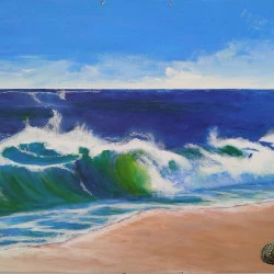 Vaguement… - Acrylique, collage et déchets sur calendrier recyclé - PascalineB 