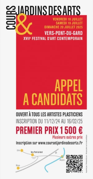 Affiche Appel à Artistes - XVIIè Festival d'Art Contemporain "Cours et Jardins des Arts"